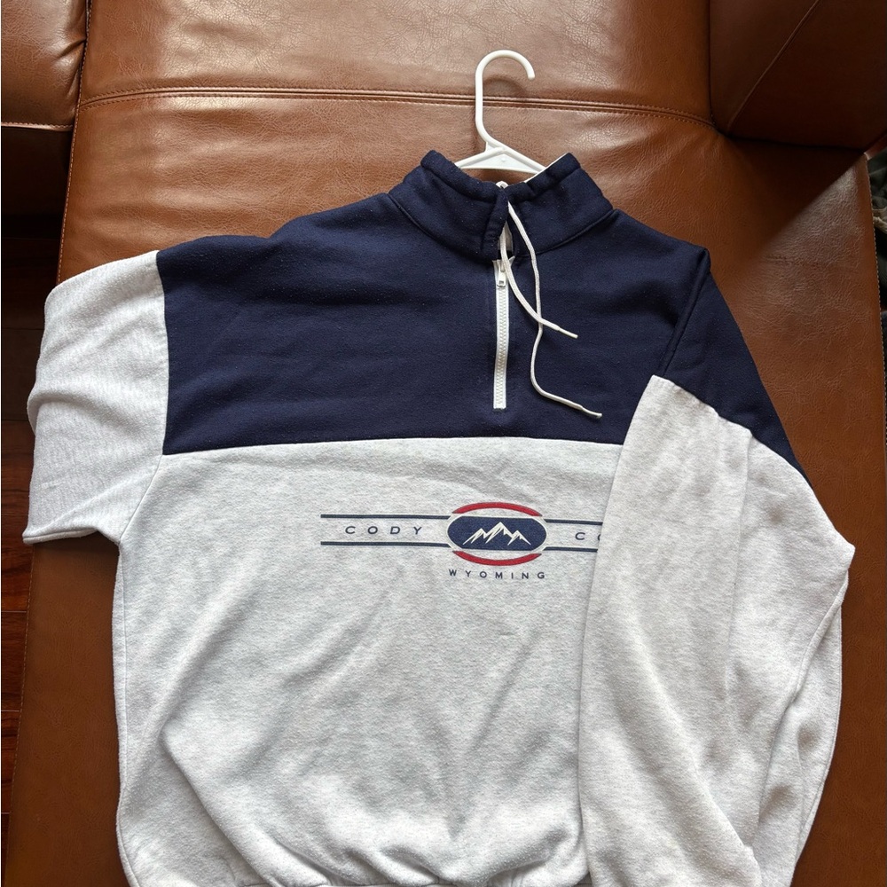 Navy and Gray Quarter-Zip Sweatshirt